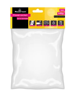 POWERTECH πολύπριζο ασφαλείας PT-994, 5+1 θέσεων schuko, 16A, 2m, μαύρο