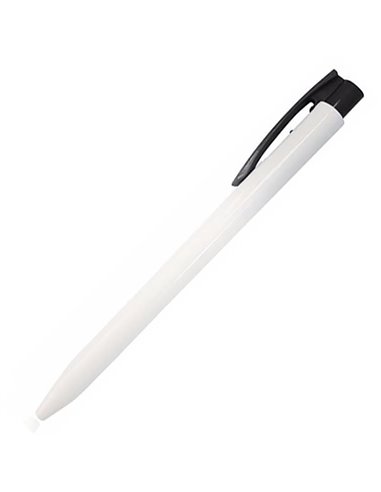 Ark στυλό διαρκείας λευκό  με κλιπ μαύρο 0,8mm