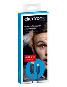 CLICKTRONIC καλώδιο DisplayPort σε USB Type-C 44931, 4K/60Hz, 1m, μπλε
