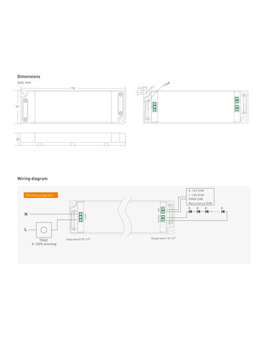 YSD τροφοδοτικό DC 60WUGP-12, 12VDC, 60W, 5A, IP20, dimmable