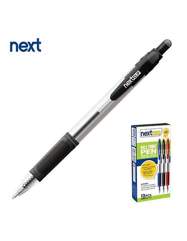 Νext στυλό διαρκείας με κουμπί μαύρο 1mm