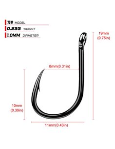 Αγκίστρια ψαρέματος FH080-N12-100JZ, με θήκη, No12, 100τμχ