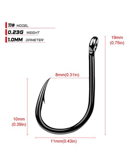 Αγκίστρια ψαρέματος FH080-N12-100JZ, με θήκη, No12, 100τμχ