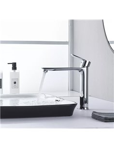 BRUNO μπαταρία νιπτήρα M12569-234C, αναμεικτική, ασημί