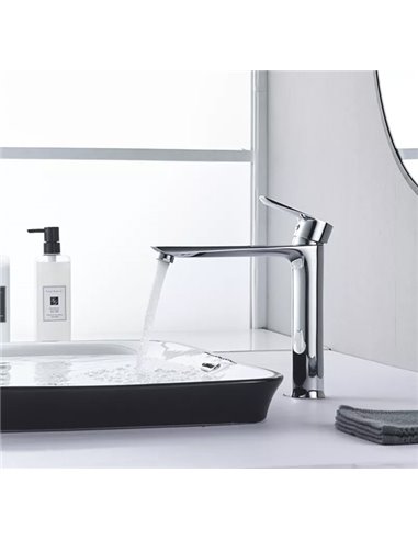 BRUNO μπαταρία νιπτήρα M12569-234C, αναμεικτική, ασημί