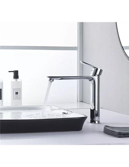 BRUNO μπαταρία νιπτήρα M12569-234C, αναμεικτική, ασημί