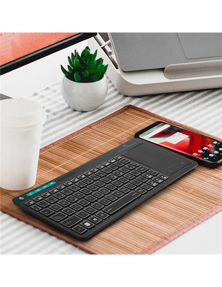 RIITEK ασύρματο πληκτρολόγιο Mini K18+ με touchpad, RGB backlit, 2.4GHz