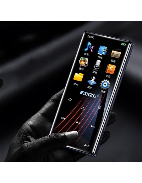 RUIZU MP3 player D29 με ηχείο, 1.8", 16GB, BT, ελληνικό μενού, μαύρο