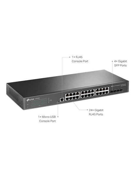 TP-LINK L2+ managed switch TL-SG3428, 24-Port Gigabit, 4x SFP, Ver. 2.0