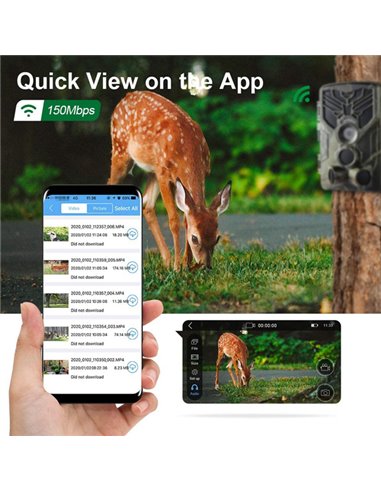 SUNTEK κάμερα για κυνηγούς WIFI830, PIR, 24MP, 1296p, WiFi, BT, IP66