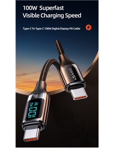 USAMS καλώδιο USB Type-C US-SJ546, 100W/5A, 1.2m, μαύρο