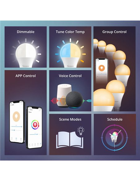 SONOFF smart λάμπα LED B05-BL-A60, Wi-Fi, 9W, E27, 2700K-6500K, RGB