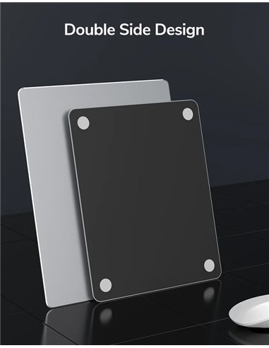 CABLETIME μεταλλικό mouse pad CT-MP24-AS, 246x202x2mm, ασημί & μαύρο