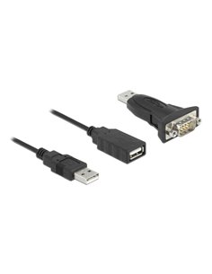 DELOCK αντάπτορας USB σε RS-232 DB9 61506 με καλώδιο USB, 0.8m, μαύρο