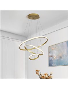 POWERTECH LED φωτιστικό οροφής HLL-0078, 44W, 4000K, 60x60cm, χρυσό