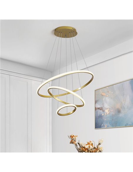 POWERTECH LED φωτιστικό οροφής HLL-0078, 44W, 4000K, 60x60cm, χρυσό