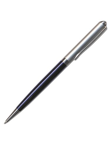 Στυλό διαρκείας μεταλλικό περιστρεφόμενο δίχρωμο ασημί -μπλε