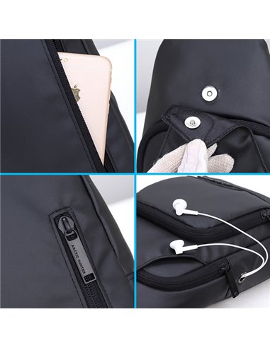 ARCTIC HUNTER τσάντα Crossbody XB13005, 4L, μαύρη