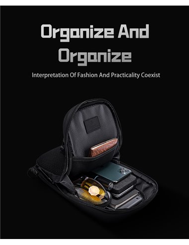 ARCTIC HUNTER τσάντα Crossbody XB00126, 5.4L, μαύρη