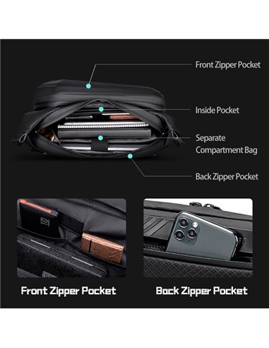 ARCTIC HUNTER τσάντα Crossbody Y00013, 7L, μαύρη