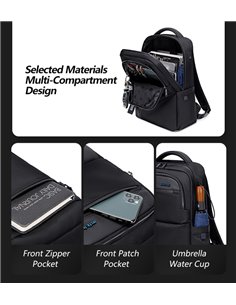 ARCTIC HUNTER τσάντα πλάτης B00477 με θήκη laptop 15.6", 18L, μαύρη