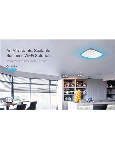 TP-LINK ασύρματο access point EAP115, 300Mbps, οροφής, Ver. 4.0