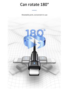 USAMS καλώδιο Lightning σε USB US-SJ476, περιστρεφόμενο, 2.1A, 1m, μαύρο