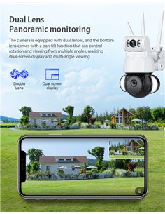SECTEC smart κάμερα ST-428-4M-DL με προβολείς, dual lens, 4MP, Onvif PTZ