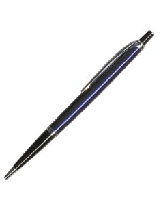 Στυλό με μεταλλικό στεφάνι και κλιπ μπλε-μαύρο