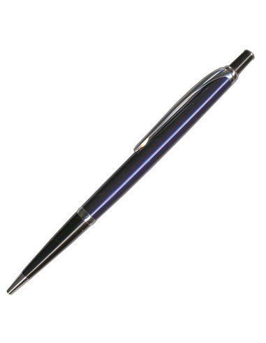 Στυλό με μεταλλικό στεφάνι και κλιπ μπλε-μαύρο