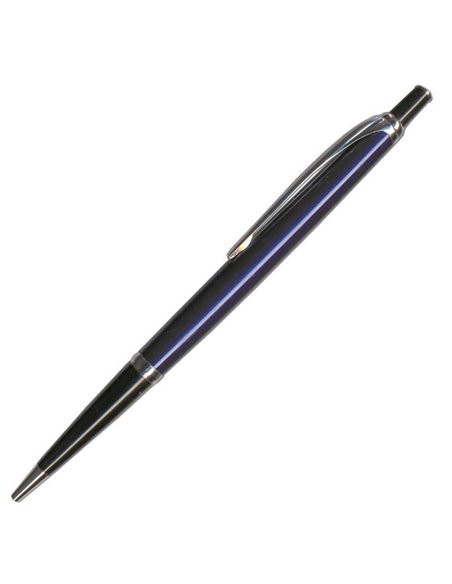 Στυλό με μεταλλικό στεφάνι και κλιπ μπλε-μαύρο