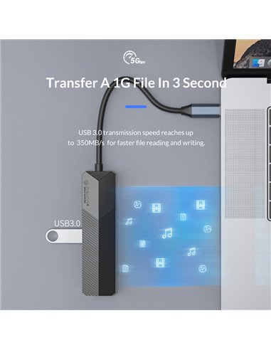 ORICO docking station MDK-5P, 5 θυρών, USB-C σύνδεση, 4K, μαύρο