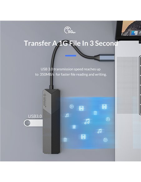 ORICO docking station MDK-5P, 5 θυρών, USB-C σύνδεση, 4K, μαύρο