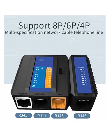 ORICO tester καλωδίων TXJ004, δικτύου 4P/8P & τηλεφώνου 2P/4P/6P