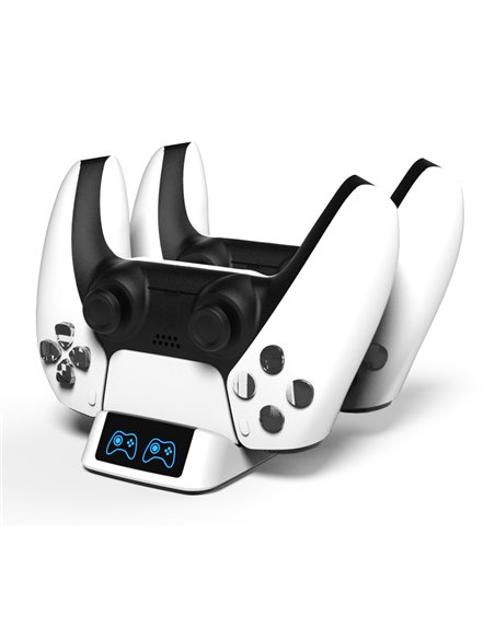 ROAR βάση φόρτισης gamepad RR-0019 για 2x PS5 DualSense, λευκή