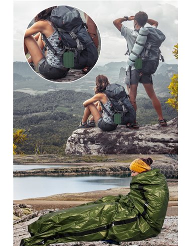 Θερμική κουβέρτα επιβίωσης SUMM-0006, 120 x 120cm, πράσινη