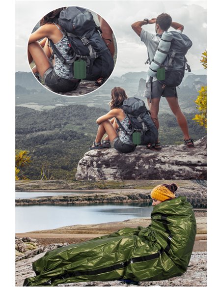 Θερμική κουβέρτα επιβίωσης SUMM-0006, 120 x 120cm, πράσινη