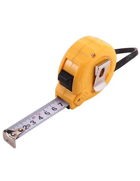 DELI μέτρο DL9005B, με κλείδωμα & clip ζώνης, 5m x 19mm