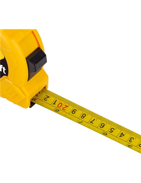 DELI μέτρο DL9010Y, με κλείδωμα & clip ζώνης, 10m/33ft x 25mm