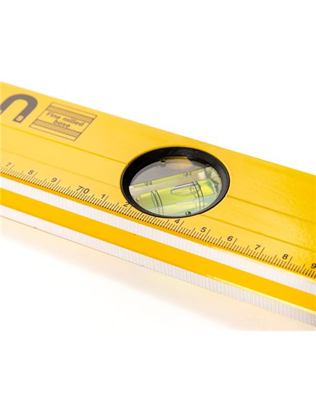 DELI αλφάδι DL290800 με 3 μάτια & χάρακα, μαγνητικό, 80cm