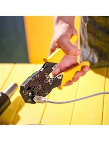 DELI εργαλείο πτύχωσης με απογυμνωτή καλωδίων RJ45/12/11 DL2468, 8+6+4P