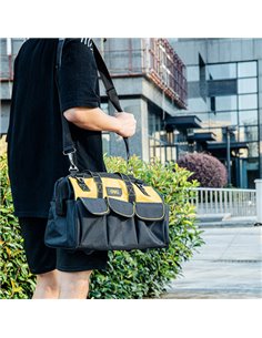 DELI τσάντα εργαλείων ώμου DL430118, 43 x 20 x 29cm, μαύρη