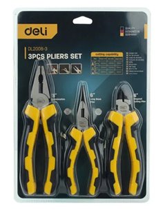 DELI σετ πένσες DL2008-3 με αντιολισθητικές λαβές, 20.5/17.5/17cm, 3τμχ
