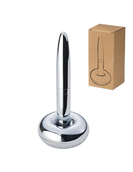 Στυλό μεταλλικό χρωμίου σε μαγνητική βάση 12,6xØ6εκ.