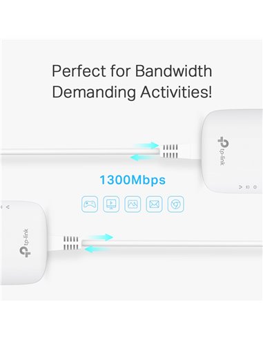 TP-LINK Passthrough Powerline Starter Kit TL-PA8010P, AV1300, Ver: 3.0