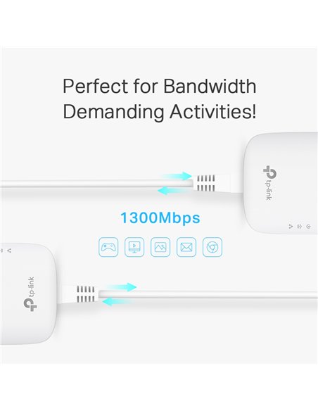 TP-LINK Passthrough Powerline Starter Kit TL-PA8010P, AV1300, Ver: 3.0