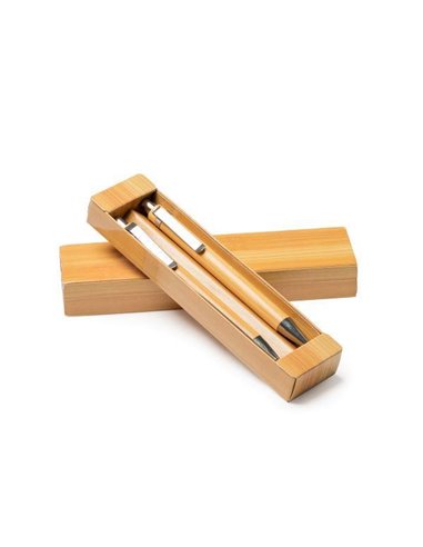 Σετ στυλό και μολύβι από μπαμπού σε κουτί δώρου 17x4,1x2,2εκ.