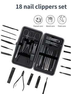 Σετ περιποίησης νυχιών & προσώπου BTHU-0029, με θήκη, 20τμχ