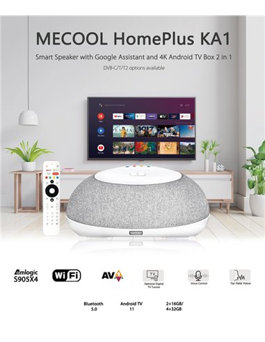 MECOOL TV Box & smart ηχείο KA1 με αποκωδικοποιητή, 4K, Android 11