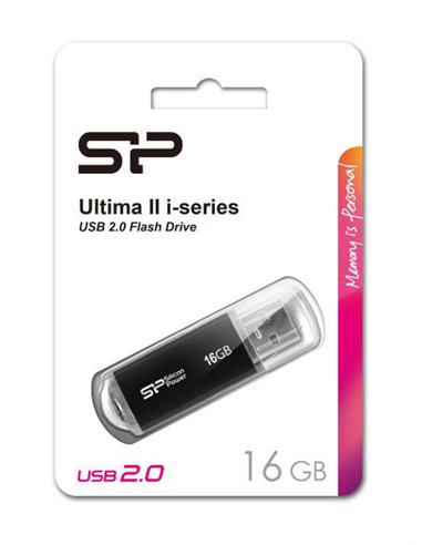SILICON POWER USB Flash Drive Ultima II-I, 16GB, USB 2.0, μαύρο